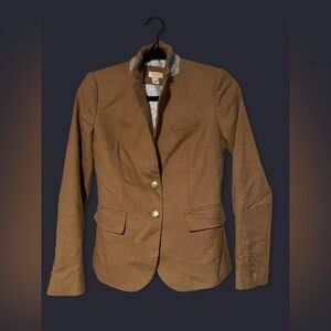 J. Crew Tan Women's Blazer with Gold Buttons